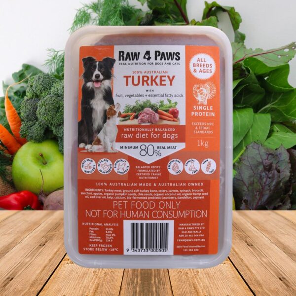 Raw 4 Paws Turkey 1KG Tub